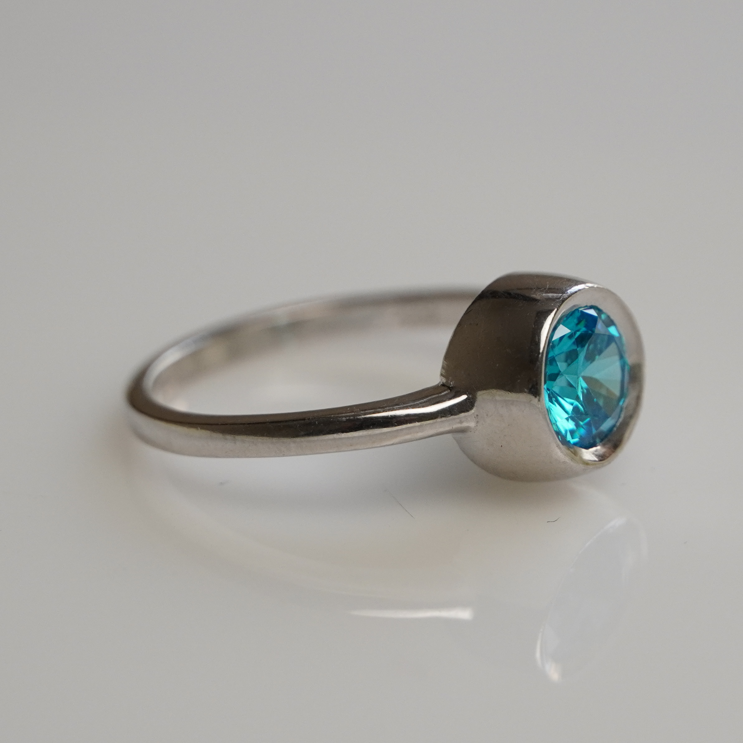 925 Sterling Silver Sky Sapphire Blue Topaz Ring  for Women and Girls